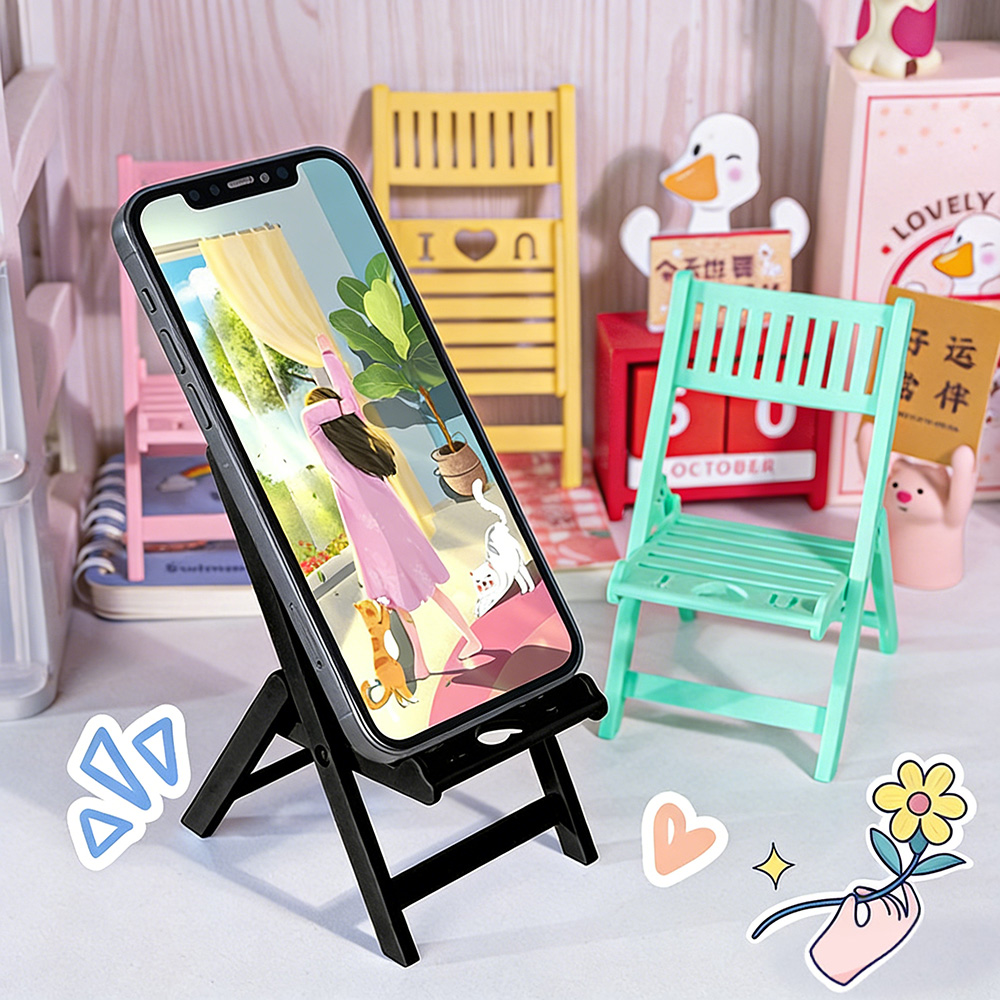 Kawaii Tech Accessories - حامل هاتف مكتبي صغير قابل للطي